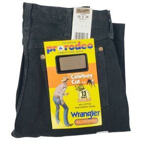 Vtg Wrangler Jeans 30x36 Pro Rodeo Cowboy Cut Original Fit 13MWZWK Black NWT USA